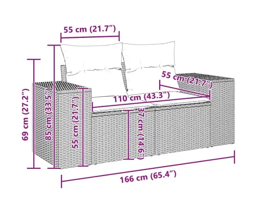 Sofos Komplektas Su Pagalvėlėmis, 6 Dalių, Pilkas, Poliratanas
