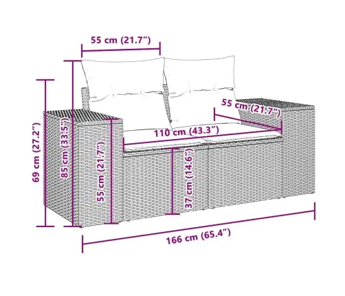 Sofos Komplektas Su Pagalvėlėmis, 6 Dalių, Pilkas, Poliratanas