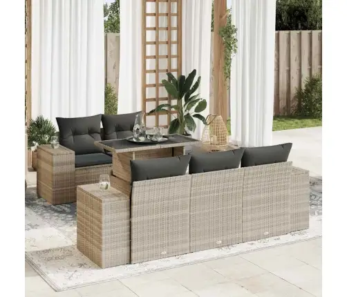 Sofos Komplektas Su Pagalvėlėmis, 6 Dalių, Pilkas, Poliratanas