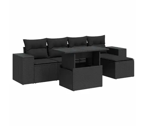 6-Osaline Aiadiivani Komplekt Patjadega, Must, Polürotang