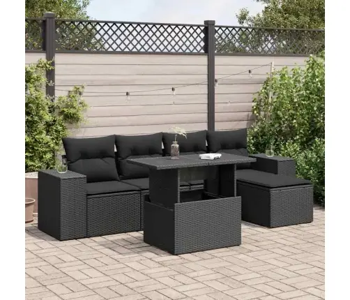 6-Osaline Aiadiivani Komplekt Patjadega, Must, Polürotang