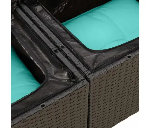 6-Daļīgs Dārza Dīvāna Komplekts, Matrači, Melna Pe Rotangpalma Vidaxl