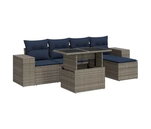 6-Osaline Aiadiivani Komplekt Patjadega, Hall, Rotang/Akaatsia