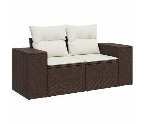 6-Daļīgs Dārza Dīvānu Komplekts, Matrači, Brūna Pe Rotangpalma Vidaxl