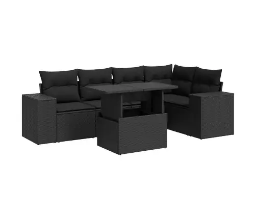 6-Osaline Aiadiivani Komplekt Patjadega, Must, Polürotang