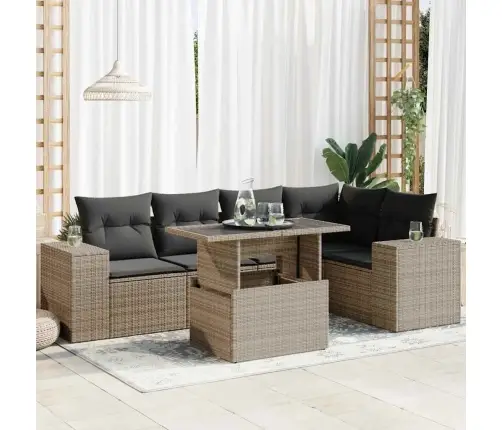 6-Osaline Aiadiivani Komplekt Patjadega, Hall, Polürotang