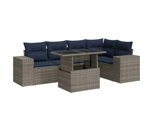 6-Osaline Aiadiivani Komplekt Patjadega, Must, Rotang/Akaatsia