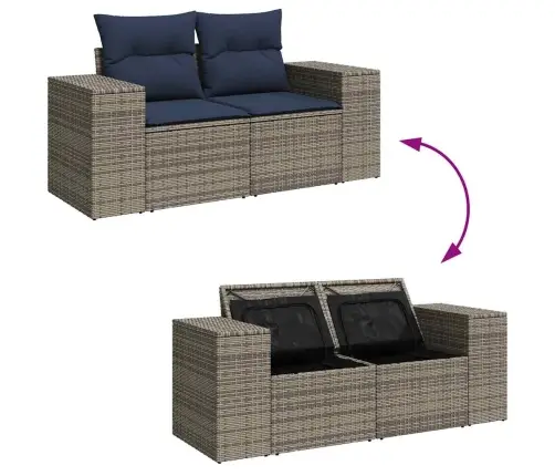 6-Osaline Aiadiivani Komplekt Patjadega, Must, Rotang/Akaatsia