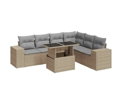 7-Osaline Aiadiivani Komplekt Patjadega, Beež, Polürotang