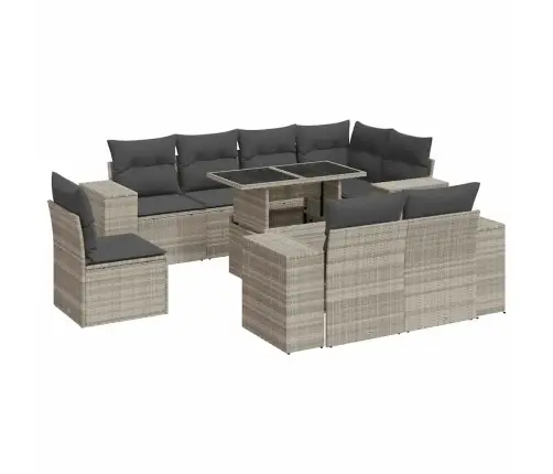 9-Osaline Aiadiivani Komplekt Patjadega, Helehall, Polürotang