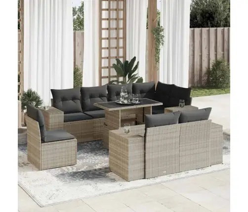 9-Osaline Aiadiivani Komplekt Patjadega, Helehall, Polürotang