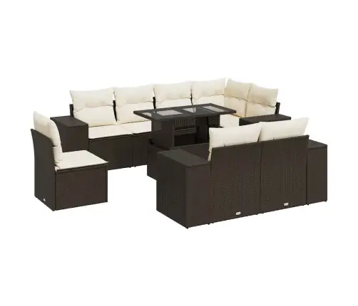 9-Osaline Aiadiivani Komplekt Patjadega, Pruun, Polürotang