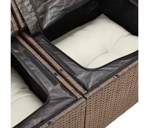 9-Osaline Aiadiivani Komplekt Patjadega, Pruun, Polürotang