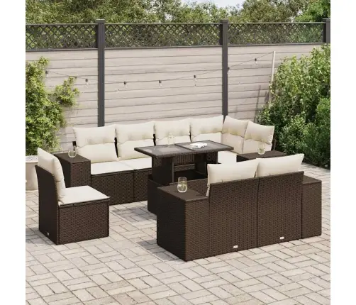 9-Osaline Aiadiivani Komplekt Patjadega, Pruun, Polürotang