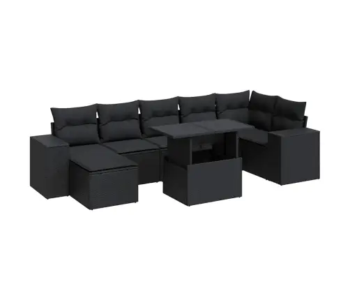 8-Osaline Aiadiivani Komplekt Patjadega, Must, Polürotang