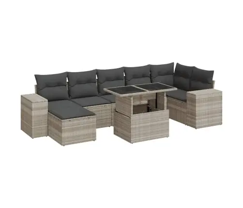 8-Osaline Aiadiivani Komplekt Patjadega, Helehall, Polürotang