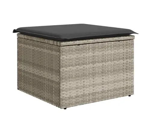 9-Daļīgs Dārza Dīvāna Komplekts,Matrači, Gaiši Pelēka Pe Pinums Vidaxl