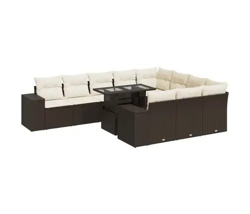 11-Osaline Aiadiivani Komplekt Patjadega, Pruun, Polürotang