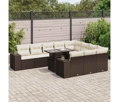 11-Osaline Aiadiivani Komplekt Patjadega, Pruun, Polürotang