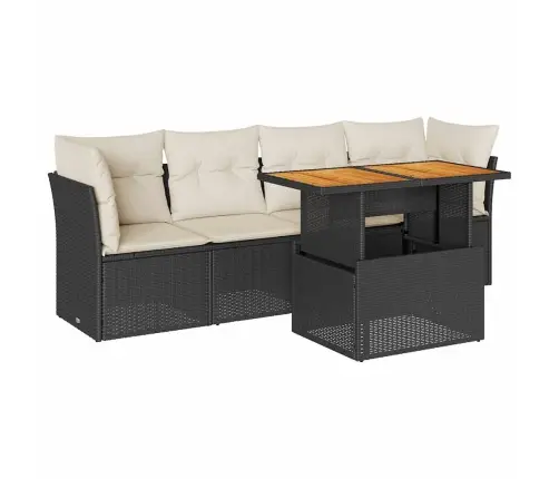 5-Daļīgs Dārza Dīvāna Komplekts Ar Matračiem, Pe Rotangpalma Vidaxl