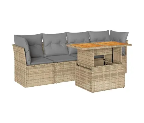 5-Osaline Aiadiivani Komplekt Patjadega, Beež, Polürotang