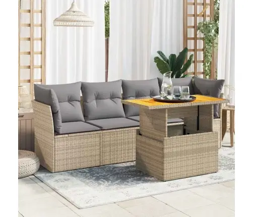 5-Osaline Aiadiivani Komplekt Patjadega, Beež, Polürotang