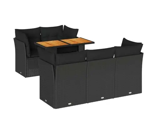 6-Osaline Aiadiivani Komplekt Patjadega, Must, Polürotang