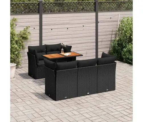 6-Osaline Aiadiivani Komplekt Patjadega, Must, Polürotang