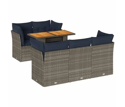 Sofos Komplektas Su Pagalvėlėmis, 6 Dalių, Pilkas, Poliratanas