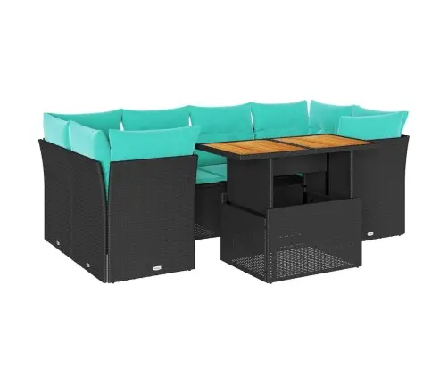 7-Osaline Aiadiivani Komplekt Patjadega, Must, Polürotang