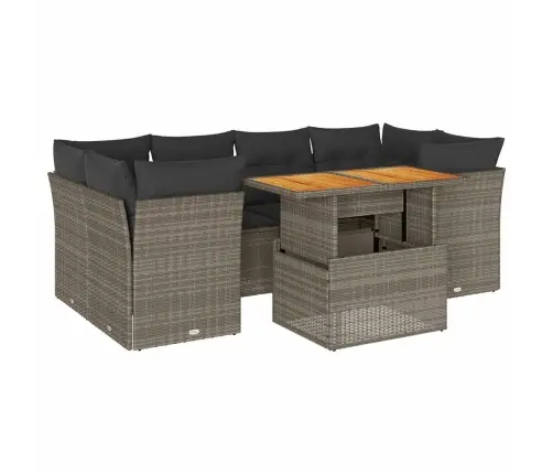 7-Daļīgs Dārza Dīvāna Komplekts, Matrači, Pelēka Pe Rotangpalma Vidaxl