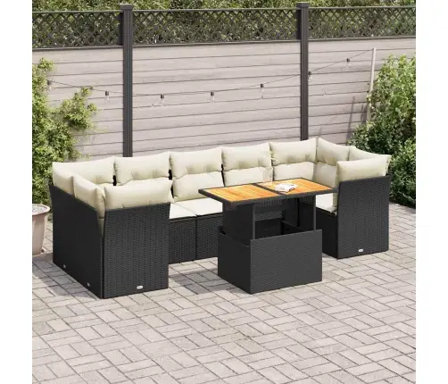 8-Daļīgs Dārza Dīvāna Komplekts, Matrači, Melna Pe Rotangpalma Vidaxl 8-Daļīgs Dārza Dīvāna Komplekts, Matrači, Melna Pe Rotangpalma Vidaxl