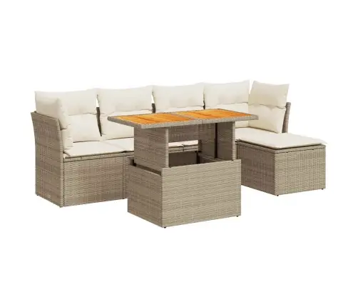 6-Osaline Aiadiivani Komplekt Patjadega, Beež, Polürotang