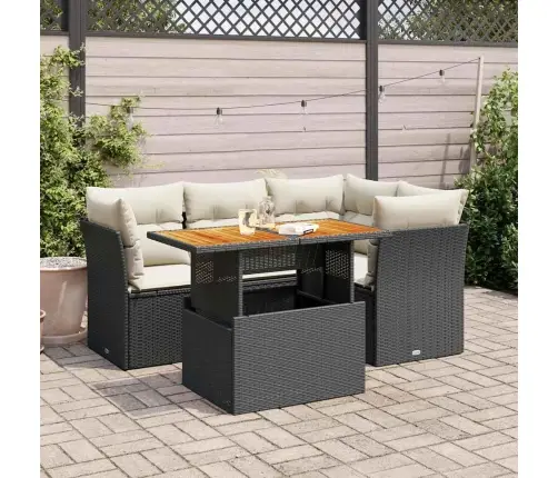 5-Daļīgs Dārza Dīvāna Komplekts Ar Matračiem, Pe Rotangpalma Vidaxl