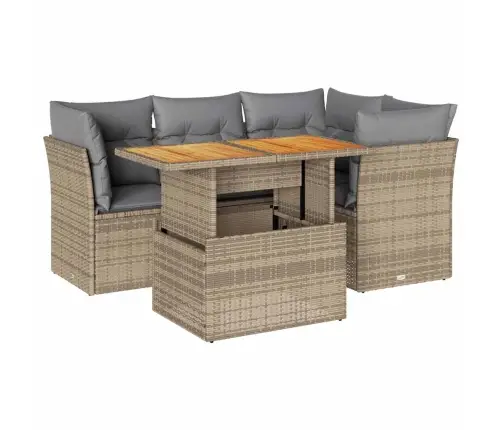 5-Osaline Aiadiivani Komplekt Patjadega, Beež, Polürotang