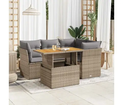 5-Osaline Aiadiivani Komplekt Patjadega, Beež, Polürotang