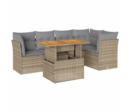 6-Osaline Aiadiivani Komplekt Patjadega, Beež, Polürotang