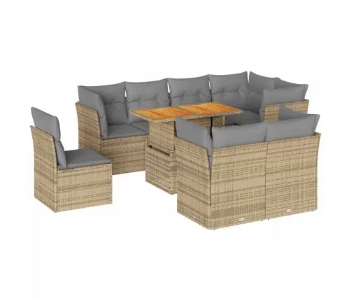 9-Osaline Aiadiivani Komplekt Patjadega, Beež, Polürotang