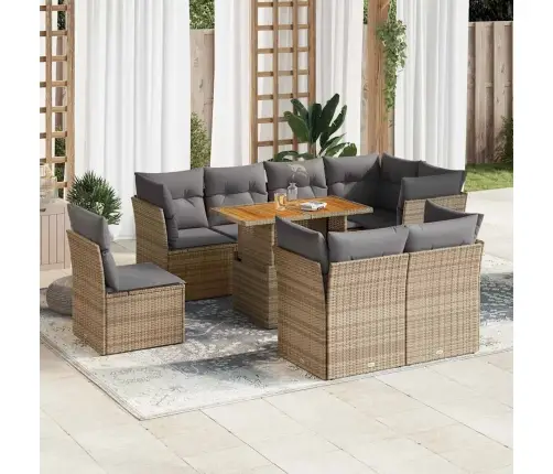 9-Osaline Aiadiivani Komplekt Patjadega, Beež, Polürotang