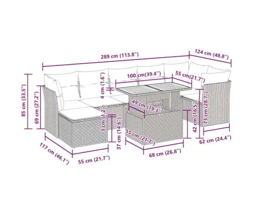 9-Daļīgs Dārza Dīvāna Komplekts, Matrači, Melna Pe Rotangpalma Vidaxl