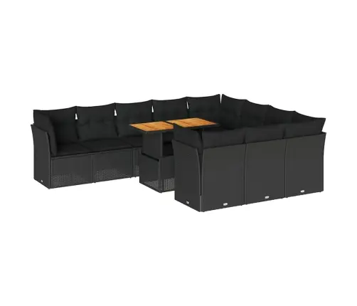 11-Osaline Aiadiivani Komplekt Patjadega, Must, Polürotang