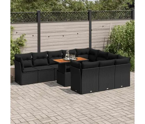 11-Osaline Aiadiivani Komplekt Patjadega, Must, Polürotang