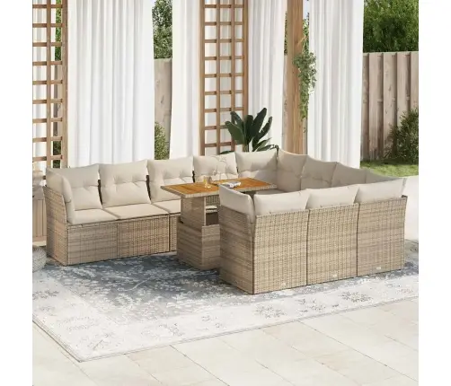 11-Osaline Aiadiivani Komplekt Patjadega, Beež, Polürotang