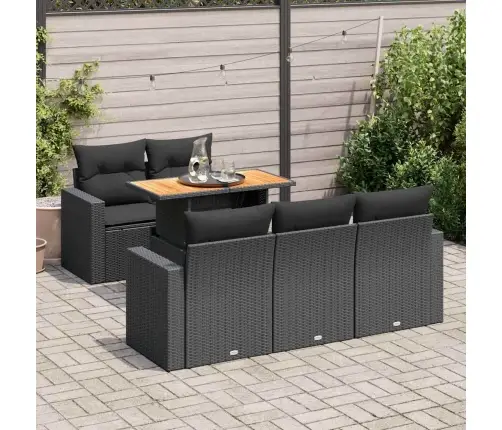 6-Osaline Aiadiivani Komplekt Patjadega, Must, Polürotang