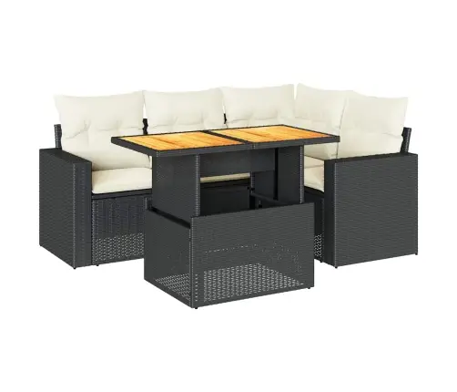 5-Daļīgs Dārza Dīvāna Komplekts Ar Matračiem, Pe Rotangpalma Vidaxl