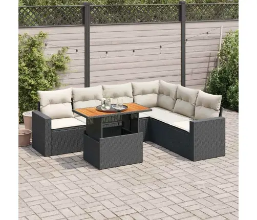 7-Osaline Aiadiivani Komplekt Patjadega, Must, Polürotang