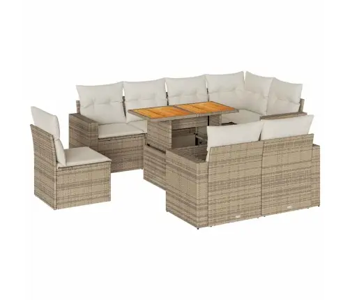 9-Osaline Aiadiivani Komplekt Patjadega, Beež, Polürotang