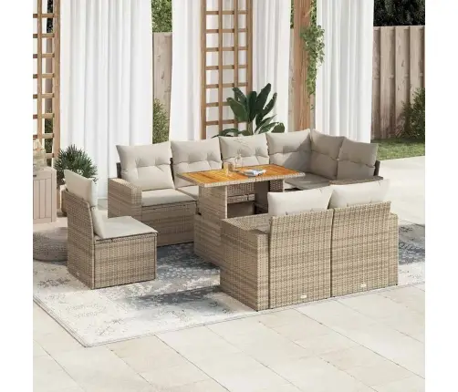 9-Osaline Aiadiivani Komplekt Patjadega, Beež, Polürotang