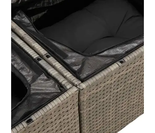 Sofos Komplektas Su Pagalvėlėmis, 9 Dalių, Pilkas, Poliratanas