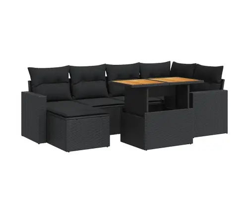 7-Osaline Aiadiivani Komplekt Patjadega, Must, Polürotang